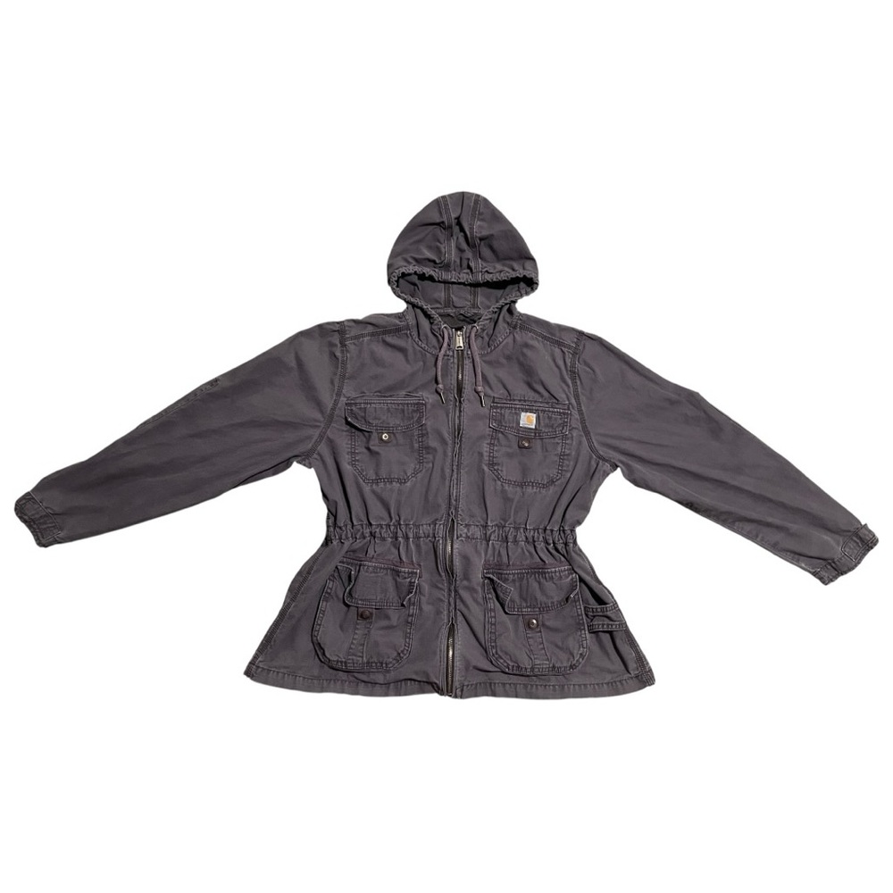 Carhartt El Paso Utility Jacket Hooded Field Coat Cinched Waist Grey- Size XL - Picture 2 of 12